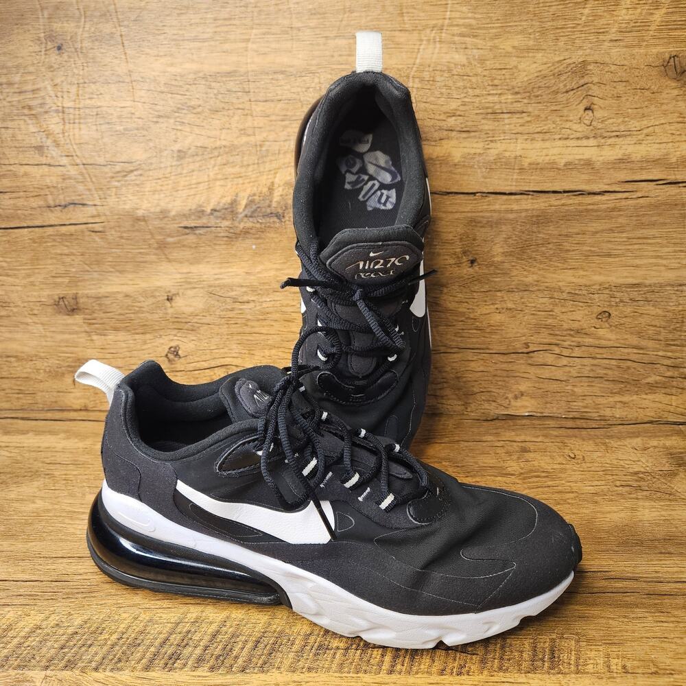 Nike Air Max 270 React Punk Rock Black White Sneakers size 10 mens